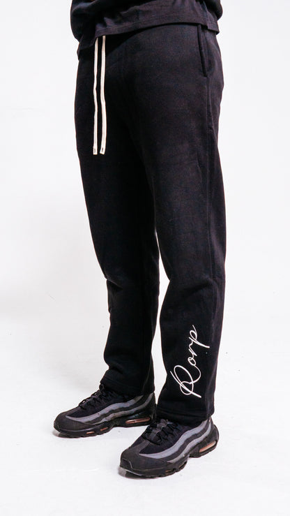 Black straight leg bottoms